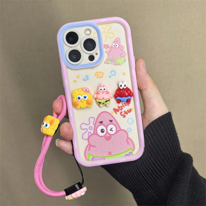 Cute Cartoon SpongeBob Patrick Star Phone Case For iPhone
