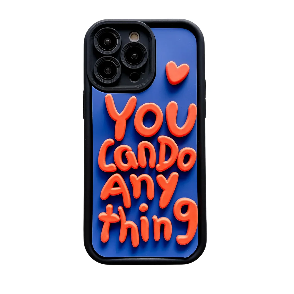 3D Fashion Word Phone Earth Pattern Phone Case