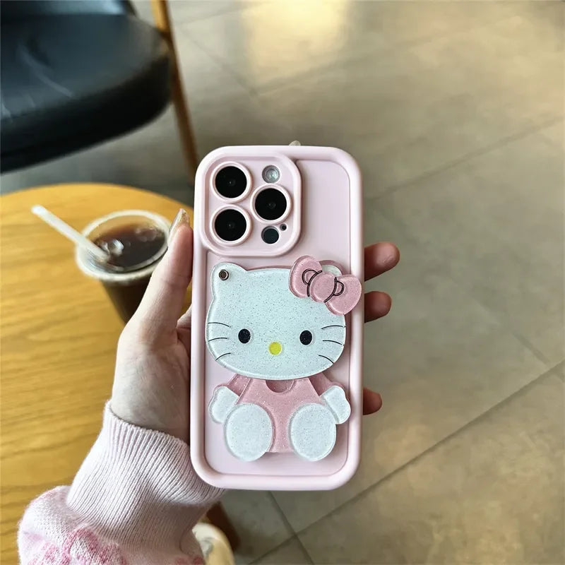 Hello Kitty Kawaii Makeup Mirror Phone Case For iPhone