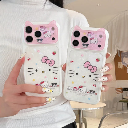 Cartoon Cat Ear Cute Sanrio KT  Shockproof Phone Case For iPhone