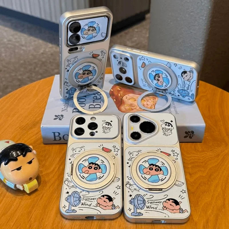 Crayon Shin-Chan Electric Fan Phone Case For iPhone