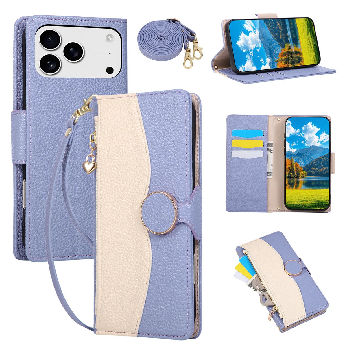 Zipper Crossbody Phone Case For iPhone