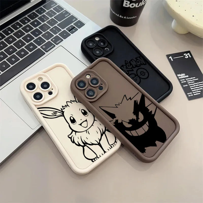Pokemons Line Cartoon Soft Silicone Case For iPhone