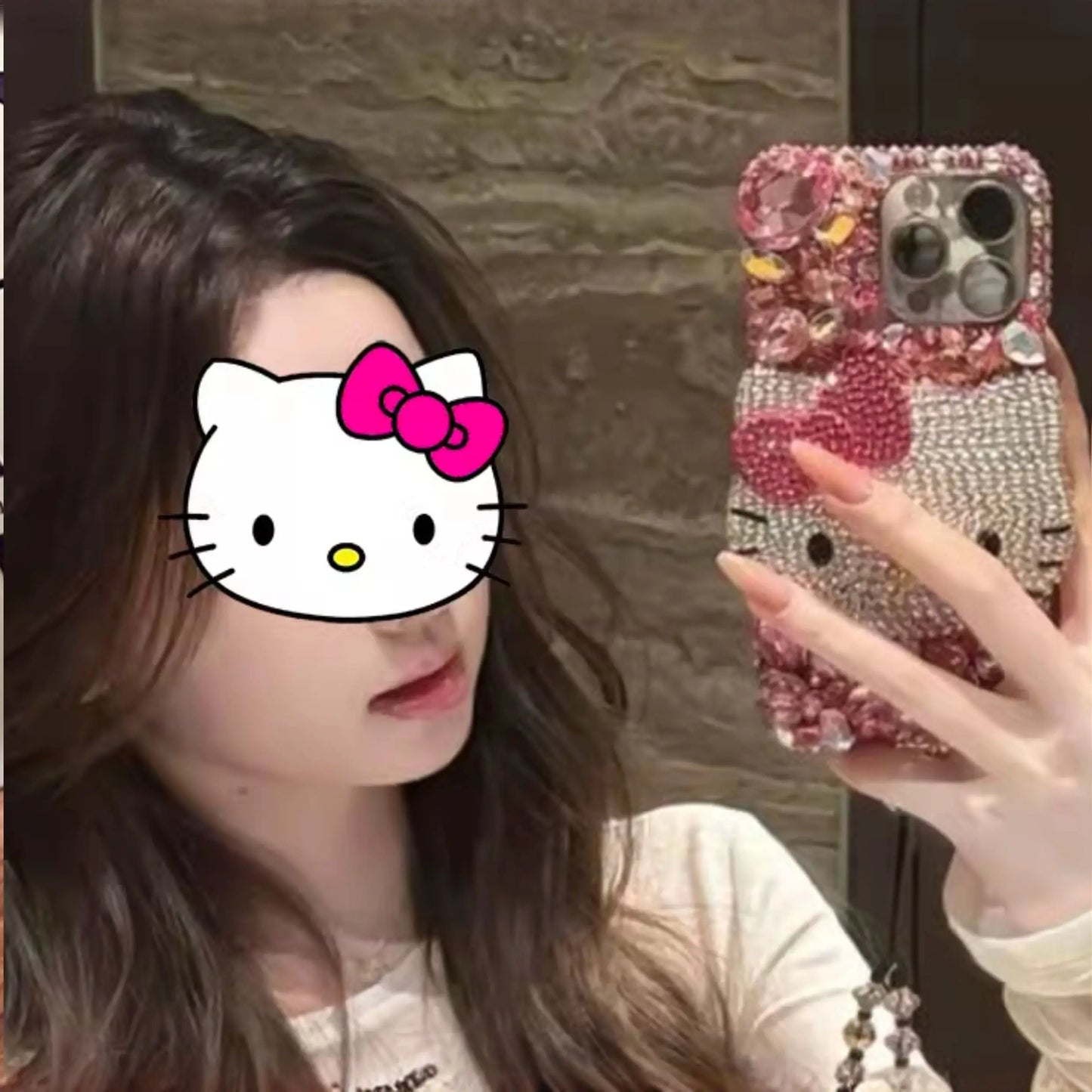 Kawaii Hello Kitty Full Drill Mobile Phone Case For iPhone