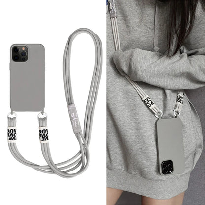 Cord Strap Lanyard Siliocne Phone Case For iPhone