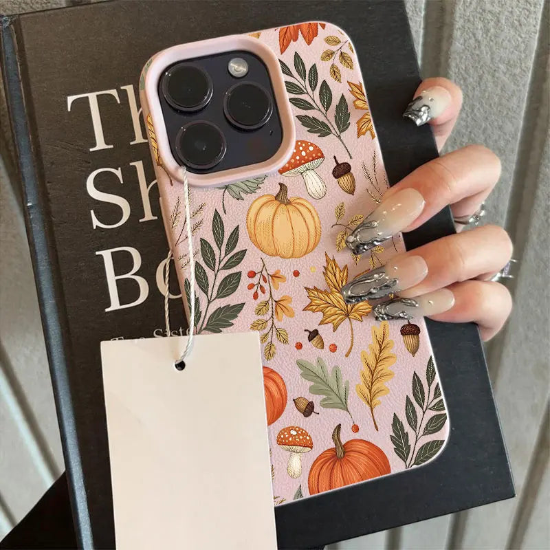Vintage Fall Maple Leaf Pumpkin Phone Case For iPhone
