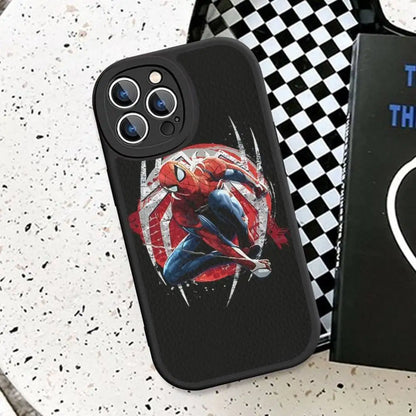 Cartoon Groot Spiderman Phone Case Hard Leather For iPhone