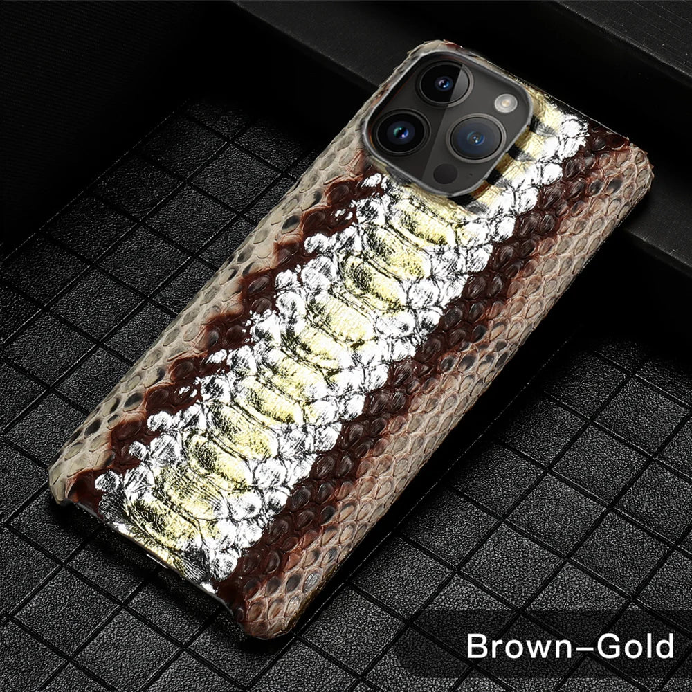 Langsidi 100% Genuine Python Leather Phone Case For iPhone
