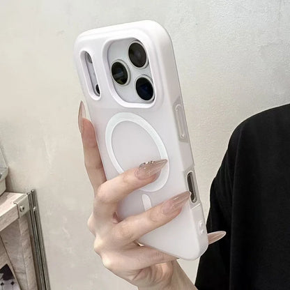 Luxury 2 IN 1 Soft Silicone For magsafe Wireless Charging Phone Case For iPhone