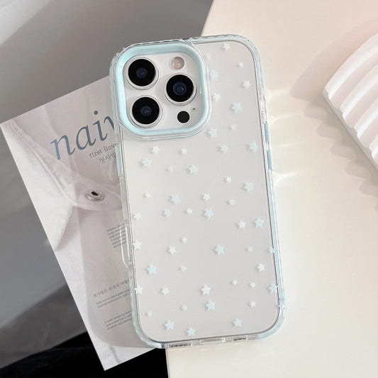 Fresh & Simple Transparent White Star Prints Clean & Lovely Phone Case