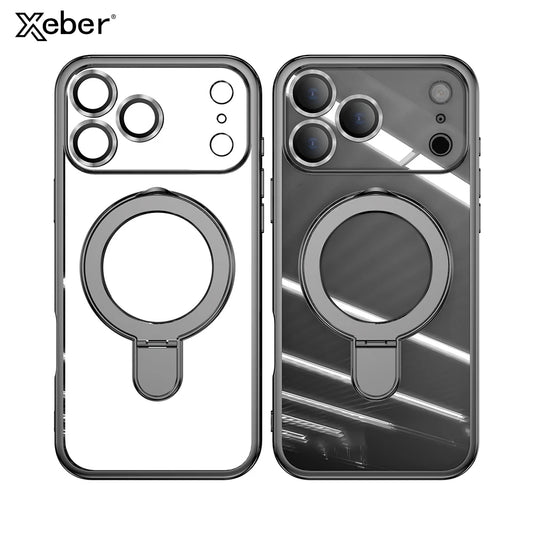 Plating Magnetic Ring Stand Case For iPhone