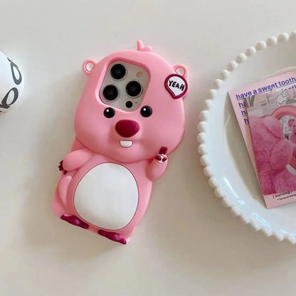 3D Cartoon Cute Loopy Pink Phone Case