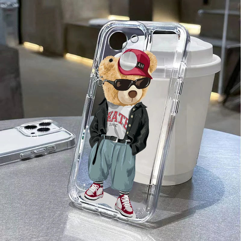 Cartoon Teddy Bear Phone Case For iPhone
