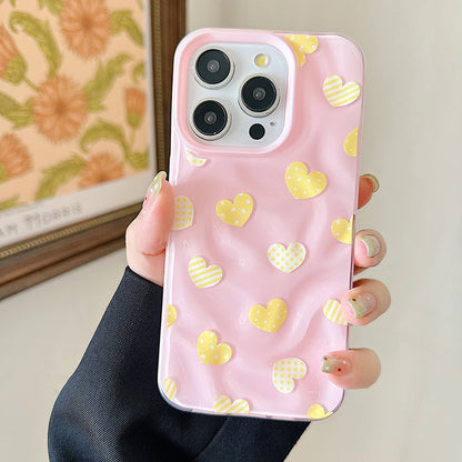 Lovely Heart Love Cute Folds Texture Phone Case