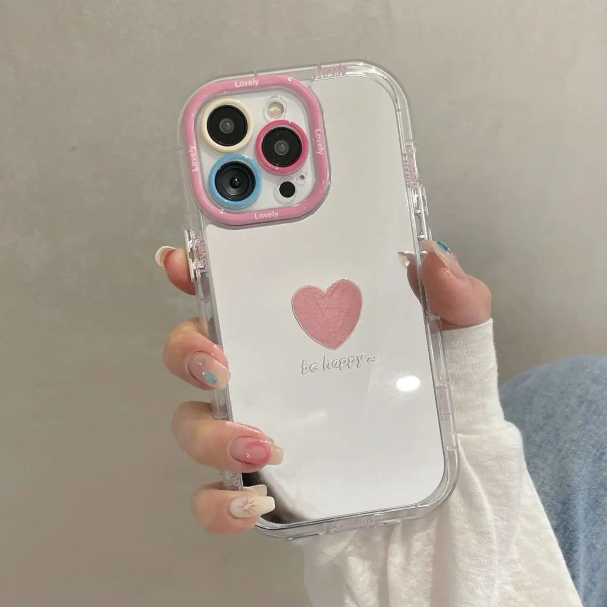 Lovely Love Butterfly Makeup Mirror Phone Case