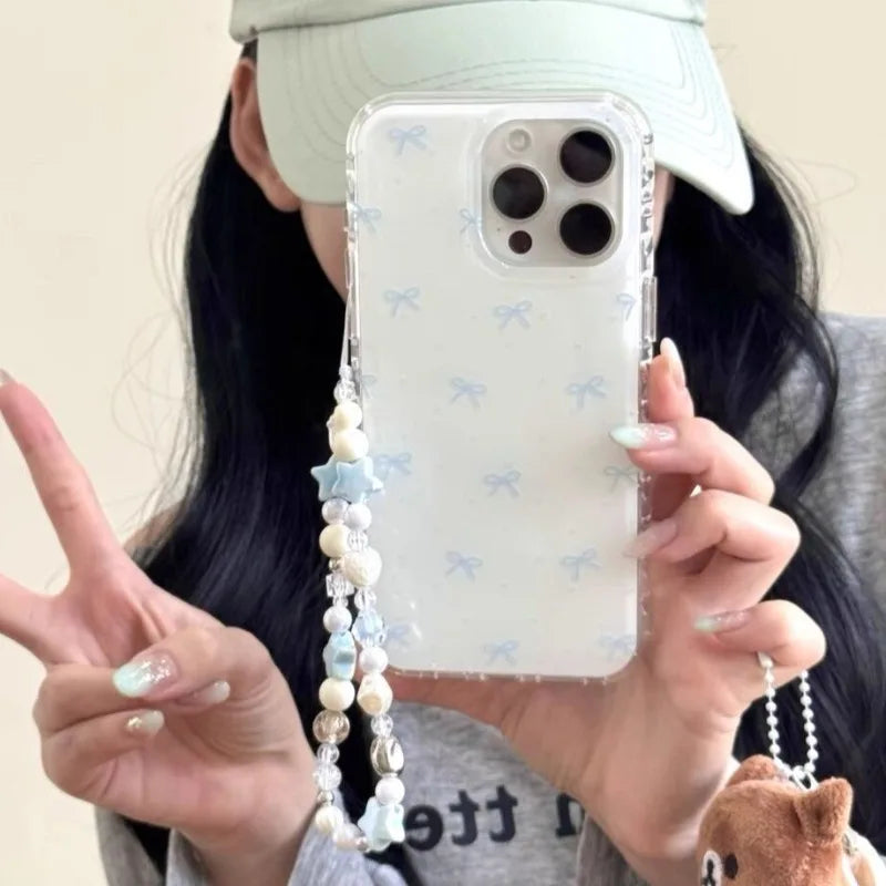 Cute Blue Bow Polka Dot Phone Case For iPhone