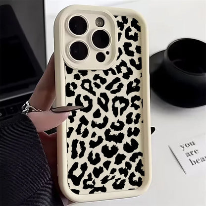 Black Leopard Print Pattern Silicone Phone Case