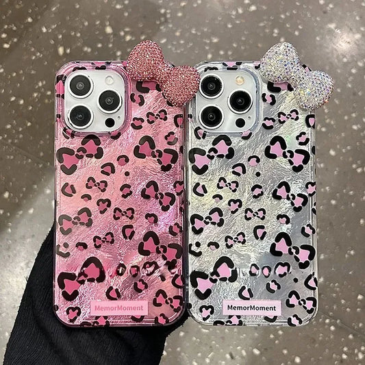 Hello Kitty Mirror Bow Strap Phone Case For iPhone