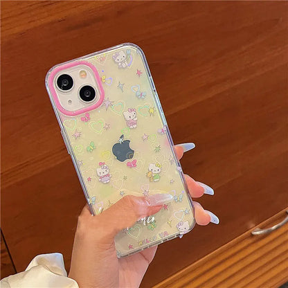 Hello Kitty Colorful Star Bow Phone Case For iPhone