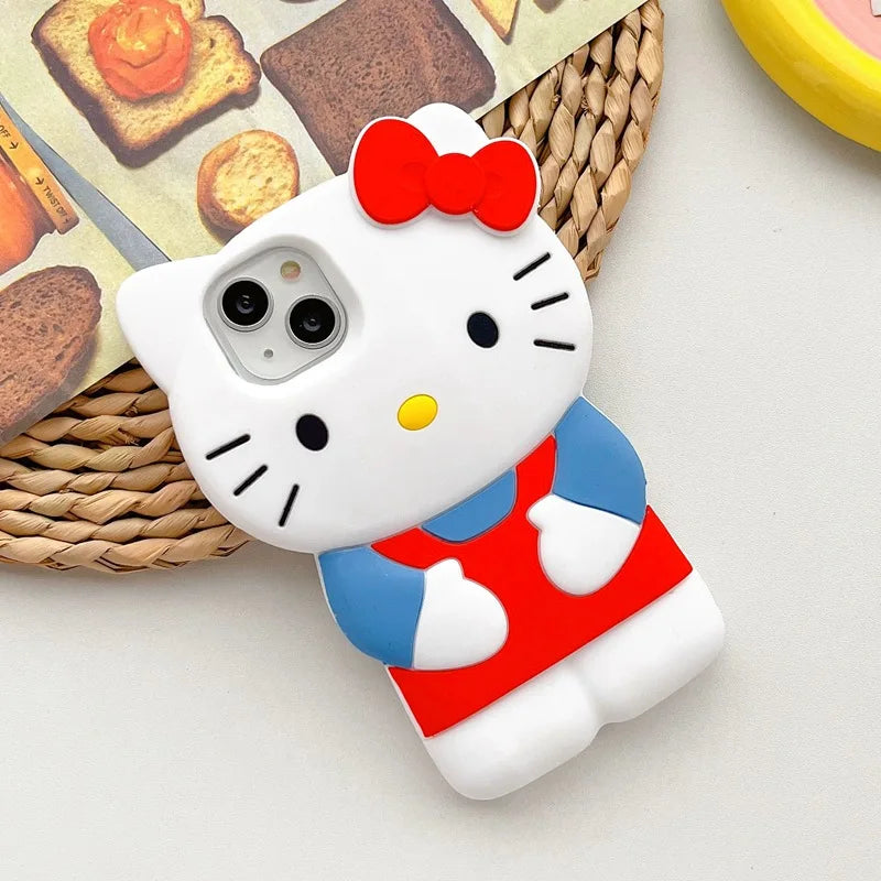 Hello Kitty Cartoon 3D Bow Phone Case For iPhone