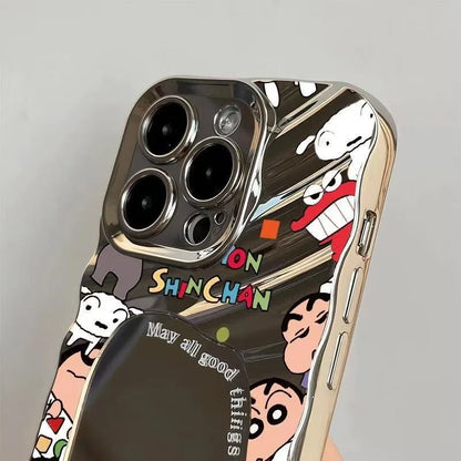 Crayon Shin-Chan Mirror Phone Case For iPhone