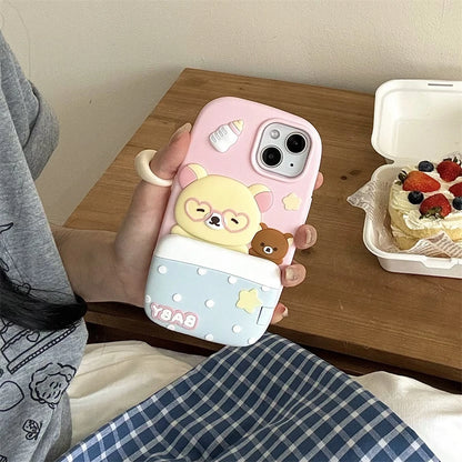 New 3D Rilakkuma Phone Holder Case For iPhone