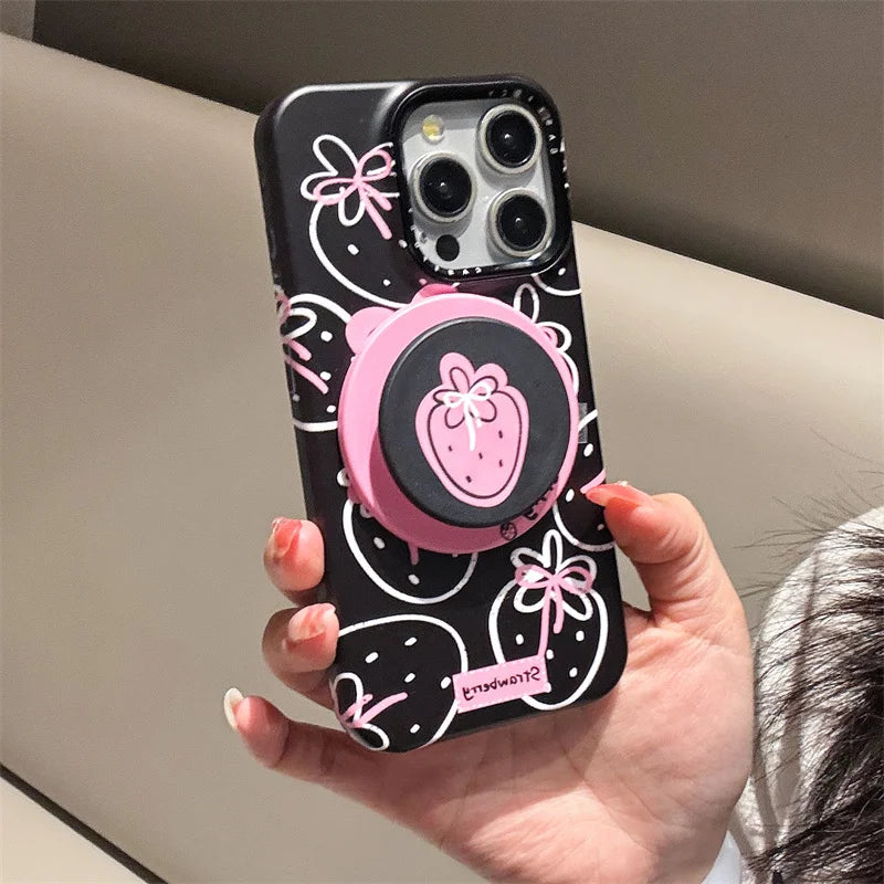 Line Strawberry Magnetic Phone Case