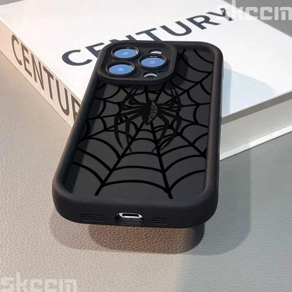 Black Spider Web Soft TPU Phone Case For iPhone