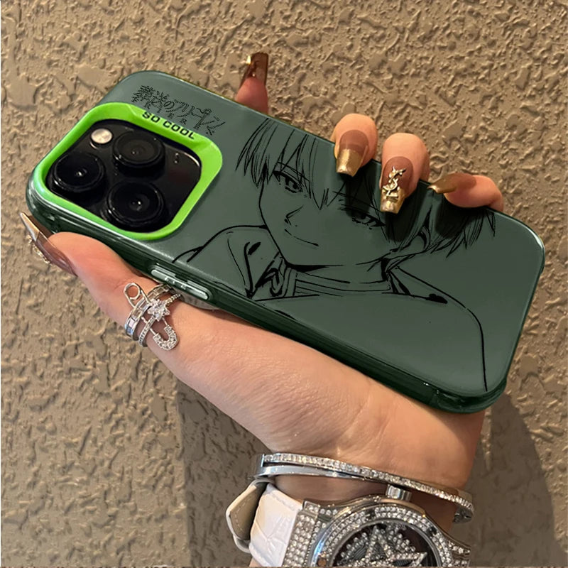 Anime Frieren Couple Hard Plating PC Case For iPhone