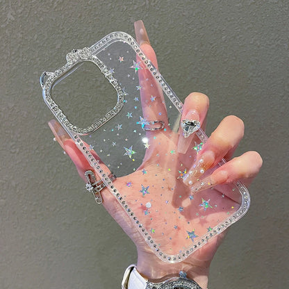 Luxury Cute Cat Bling Diamond Camera Protector Phone Case