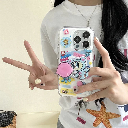 Kawaii Cartoon Stand Holder Phone Case