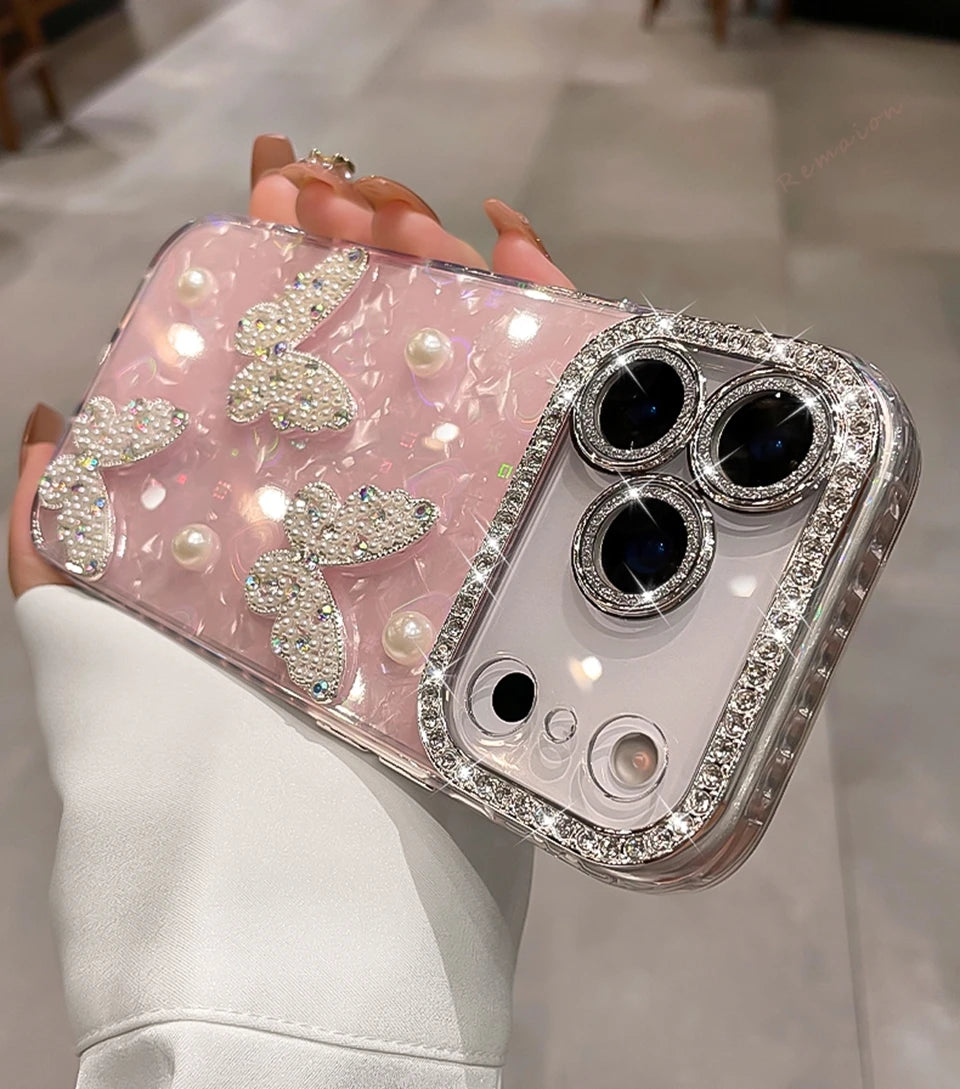 Glitter Butterfly Phone Case For iPhone