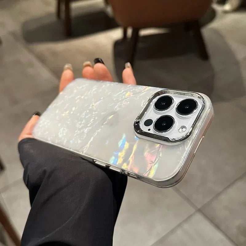 Aurora Glitter Shell Case  For iPhone