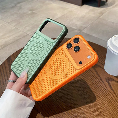 Luxury Solid Colors Heat Dissipation Mesh Phone Case For iPhone