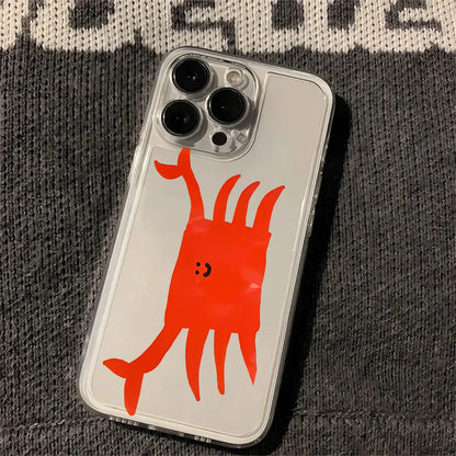 Cute Simple Graffiti Red Crab Phone Case