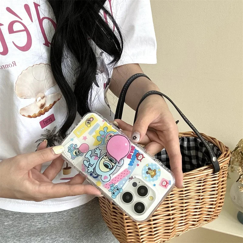 Kawaii Cartoon Stand Holder Phone Case