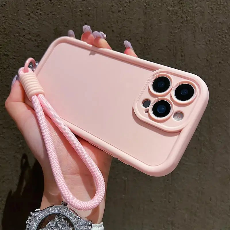 Luxury Colorful Lanyard Soft Phone Case For iPhone