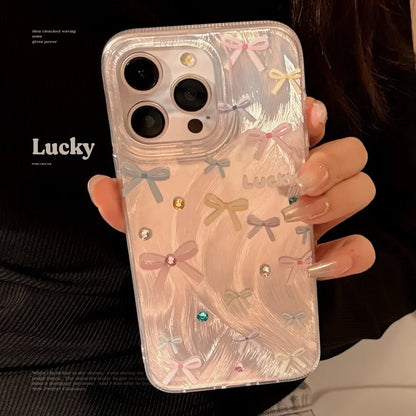 Dopamine Colored Bow Phone Cases For iPhone