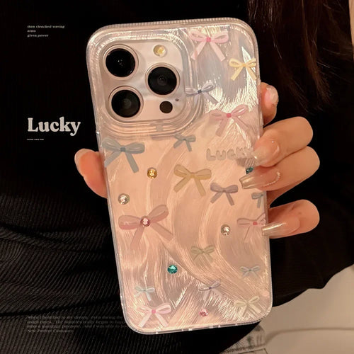 Dopamine Colored Bow Phone Cases For iPhone
