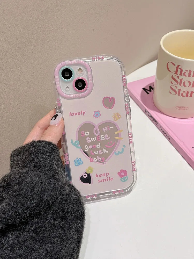 Sweet Heart Good Luck Bow Mirror Hard Phone Case