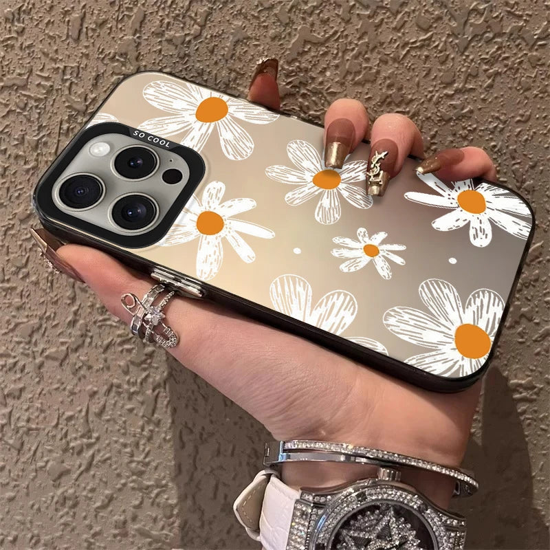 Sophisticated Black Floral Frosted Case For iPhone