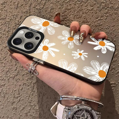 Sophisticated Black Floral Frosted Case For iPhone