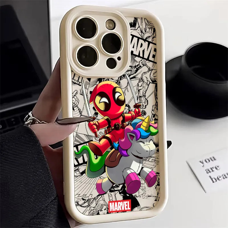 Funny Deadpool Hulk Cute Phone Case For iPhone