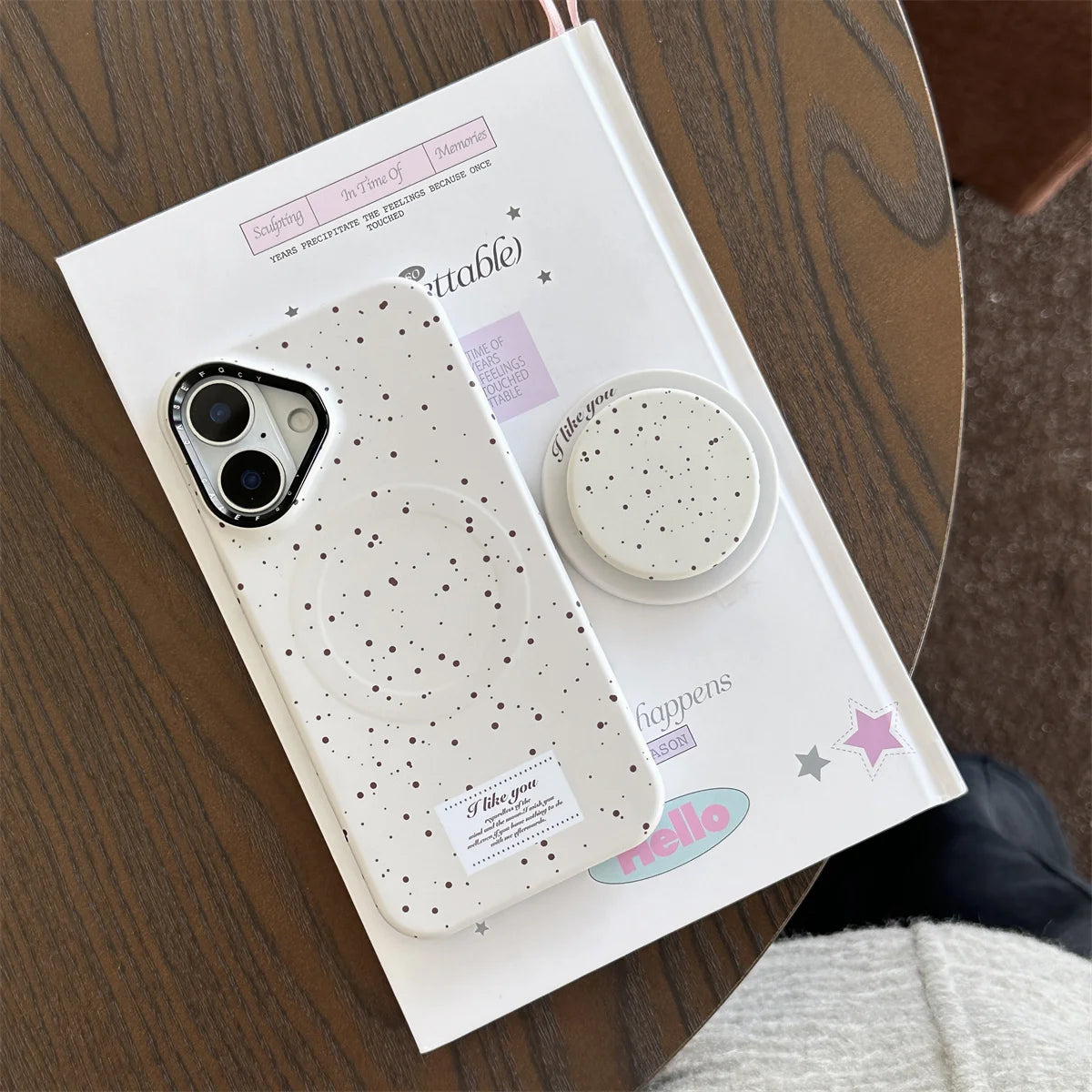Cute Milk Yellow Magnetic Circle Holder Phone Case