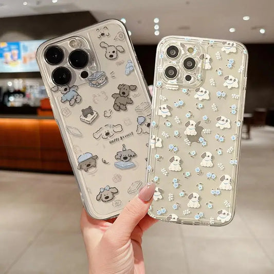 Cartoon Dog Transparent Phone Case For IPhone