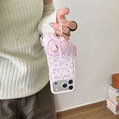Fashion Cute Pink Hellokitty Leather Phone Case For iPhone