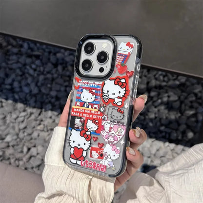 Red Hello Kitty Bow Strap Cartoon Phone Case For iPhone