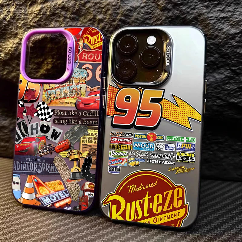Lightning McQueen 95 Cars Plating Phone Case  For iPhone