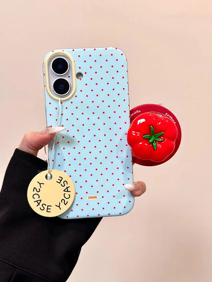 Polka Dot Cute Tomato Magnetic Grip Tok Phone Case