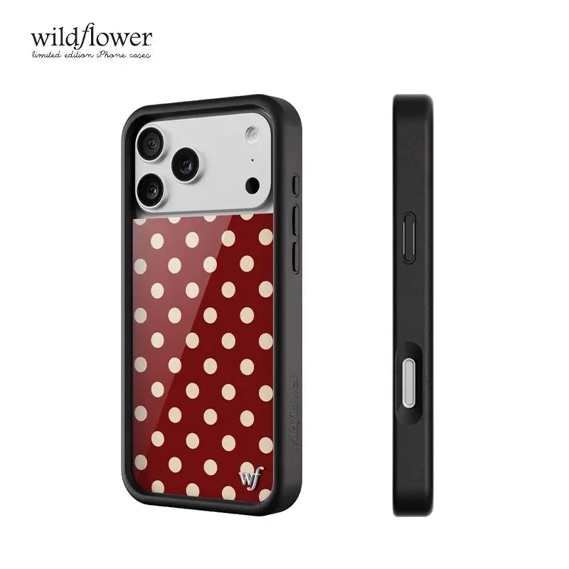 Blue Red Wildflower 3D Polka Dots Phone Case For iPhone